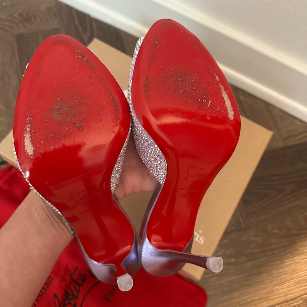 Christian Louboutin Me Dolly Strass Lilac Heels 100 mm - Picture 6 of 8